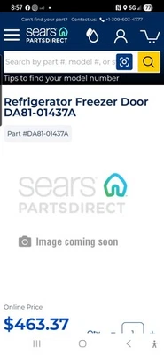 SAMSUNG DA81-01437A Puerta Congelador RFG295AARS Usado PIEZAS Funciona Ver Fotos  Foto 1 de 4