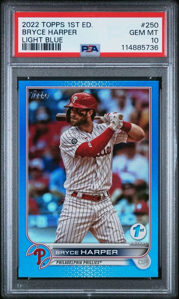 Topps Serie 1 2022 1ª Edición-Bryce Harper #250 Azul Claro #’d 1/5 POP 1 ⚾️🔥 Foto 1 de 3