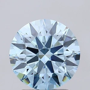 Round Stone 2.31 Ct lab IGI Certified Diamond Fancy Vivid Blue VS1 Custom Ring - Picture 1 of 13