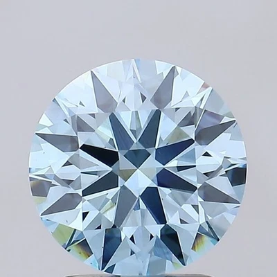 Round Stone 2.31 Ct lab IGI Certified Diamond Fancy Vivid Blue VS1 Custom Ring - Image 1 of 4