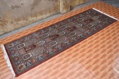 2.6x8 ft Rug Hand Knotted Hallway Traditional Rust color Turkish Wool Runner - Image 1 of 4