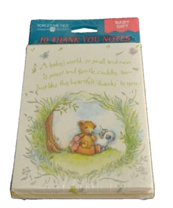 NOTAS DE AGRADECIMIENTO POR REGALO BEBÉ De colección OSO CORDERO CONEJITO 10 NUEVO EN PAQUETE Amer. Saludos USA - Imagen 1 de 2