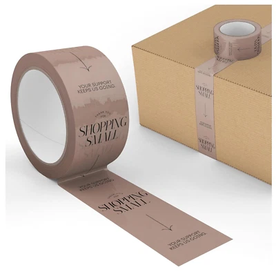 Thank You Packing Tape, Blush Brown Black Designer Packing and Shipping Tape for - Image 1 of 4