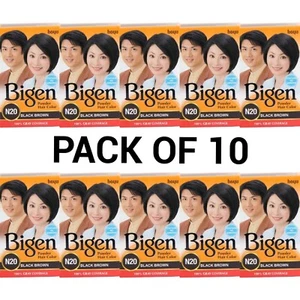 10X Bigen Powder Hair Color, Black Brown (N20) 6 g carry out a stylish look - Picture 1 of 3