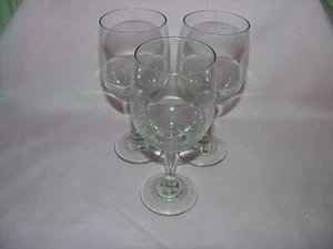 Set of 3 Libby Clear Stemmed Wine Glasses 7.25" Tall Goblets - Picture 1 of 3