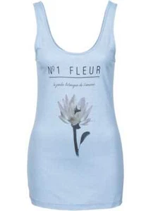 Top con estampado T. 36 azul claro mujer top blusa túnica parte superior nuevo - Imagen 1 de 1