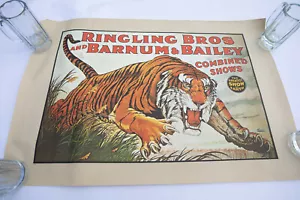 Impresión de póster de Ringling Brothers Barnum (HSE-12) reproducción Tiger Poucing - Imagen 1 de 7