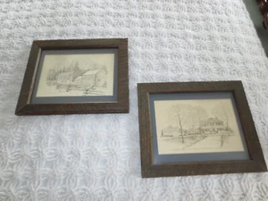 2--1970 gerahmt C.M. Goff Old Sturbridge Village signierte DRUCKE -- 16-1/2" x 13-3/4" - Bild 1 von 11