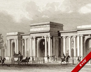 HYDE PARK ENTRANCE PICCADILLY LONDON PAINTING ARCHITECTURE ART REAL CANVAS PRINT - Picture 1 of 1
