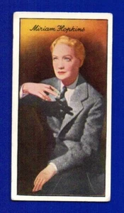 MIRIAM HOPKINS 1935 CARRERAS FAMOUS FILM STARS #39 EXCELLENT NO CREASES - Picture 1 of 2