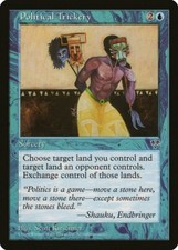 Political Trickery Mirage HEAVILY PLD Blue Rare MAGIC GATHERING CARD ABUGames