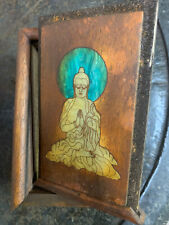 5.9 Inches Antique Tibetan Wood Hand Made *Buddha* Prayer Box