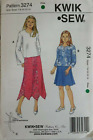 Kwik Sew 3274 Girls Top Skirt Sewing Pattern Size 7 8 10 12 14