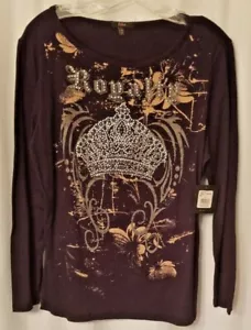 Reba Damen Top Strass Krone verziert Royalty Neu Etikett schwarz Größe Large - Bild 1 von 5