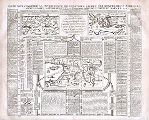Antique map, Chatelain, Carte .. conduire a l'intelligence de l'histoire sacree - Picture 1 of 1