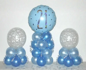 21° COMPLEANNO CONFEZIONE DA 3 PALLONCINI IN LAMINA - DECORAZIONE TAVOLO - Senza elio necessario - Foto 1 di 1