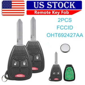 2 Replacement For 2006 2007 2008 2009 Dodge Ram 1500 Remote Key Fob OHT692427AA - Photo 1/7