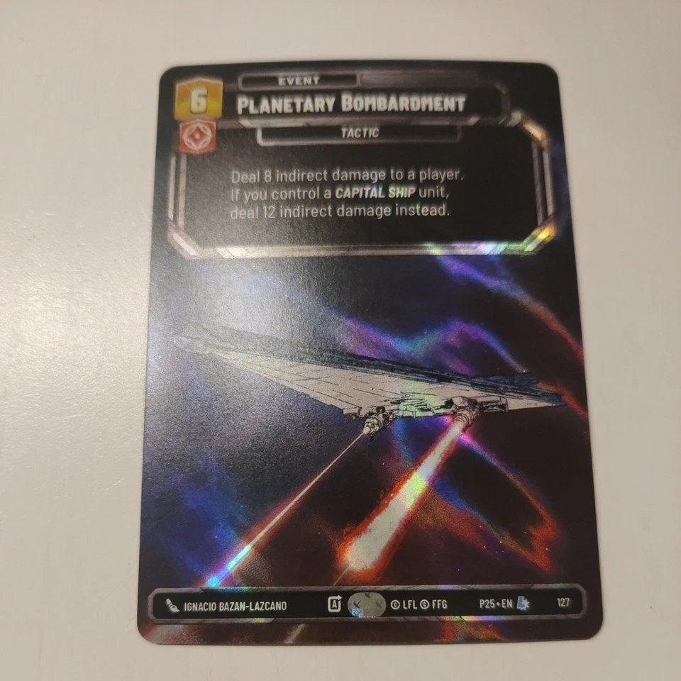 Star Wars Unlimited Planetary Bombardment Sector Qualifier Promo legendary Card - Bild 1 von 2