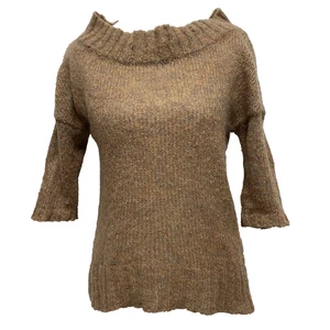 Ann Taylor LOFT Knit Wool Mohair Blend Sweater Sz S Tan Lightweight Quiet Luxury - Picture 1 of 9