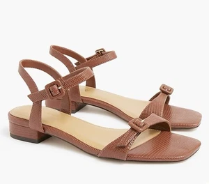 J.  Crew Women's Textured ankle-strap sandals, Size 7, Orig. Price $89.50 NEW - Picture 1 of 5