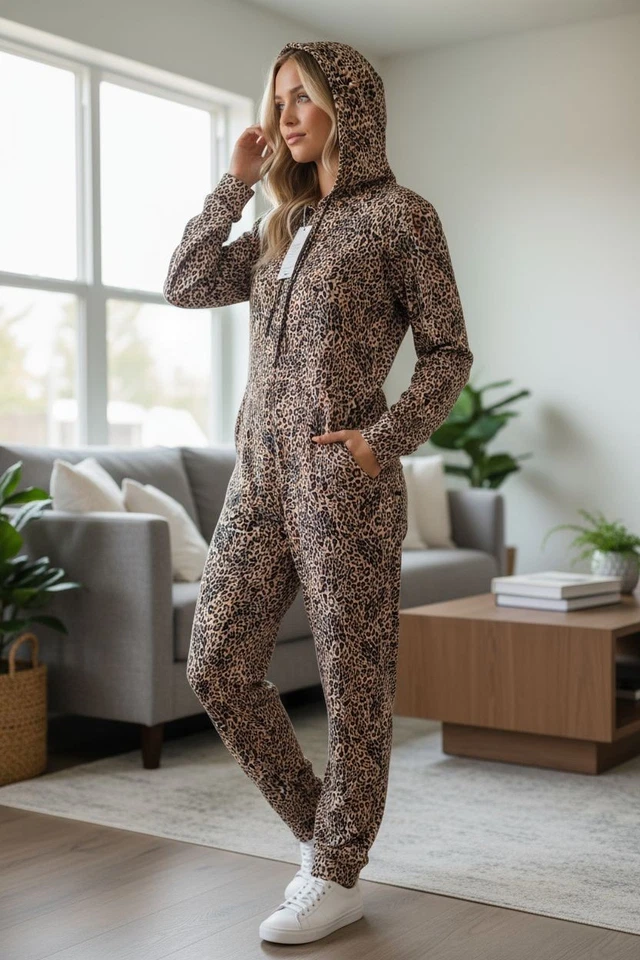 Pijama Victoria's Secret rosa dormir uma peça leopardo, tamanho XS, S & L NOVO  - Imagem 1 de 4