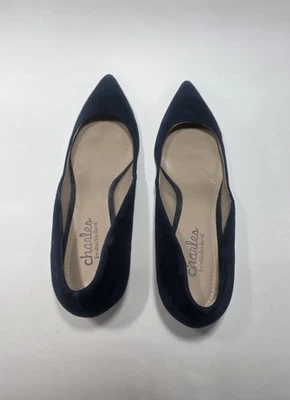 Tacones Charles by Charles David de cuero gamuza azul marino para mujer talla 8M” Foto 1 de 4