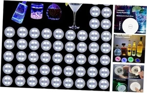 LED Coaster, 60 Pack LED Bottle Lights Coaster for Drinks, Liquor 60pcs-white - Picture 1 of 7