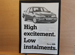 Original FORD SIERRA RS COSWORTH mag mono advert frame-ready wall-art flat-pack - Bild 1 von 1