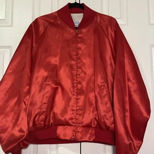 Vintage Alabama on Tour Jacket Mens L rodeo Red Satin 1983 band concert bomber - Picture 1 of 10