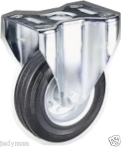 Ruote Carrelli Ruota in Gomma Piena Disco in Ferro Staffa Fissa D.150x40 PKg.153 - Picture 1 of 1