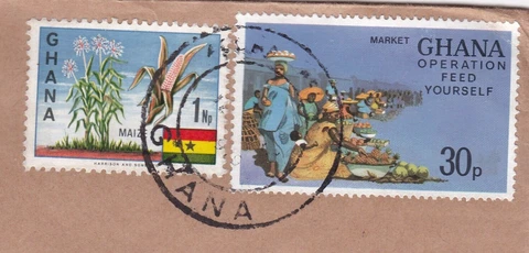 Ghana cancel 1984 Elizabeth II 40c + 50c SG 418 + 420(2) VGC Cover
