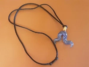 Collana ciondolo Zeus Rudner vetro soffiato a mano blu sanguisuga - Foto 1 di 1