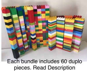 LEGO DUPLO Lot 60 BUILDING BLOCKS BRICKS PIECES Multicolor 2x4 / 2x2 / Thin 2x2 - Picture 1 of 5