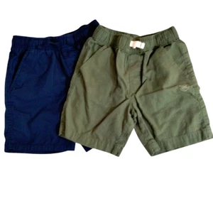 Lot of 2 Boys Size 6 /7 Shorts Blue Green Pull On Casual - Picture 1 of 9