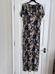 M&S Collection Leaf Print Maxi Dress Size UK 14 EUR 42 Regular