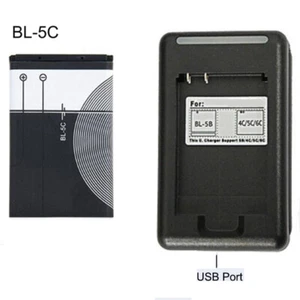 BL-5C Replacement Battery Original BL 5C USB Charger For Nokia Li-ion 3.7V BL5C - Picture 1 of 9