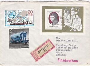 1979 East Germany registered cover sent from Magdeburg to Cirencester England