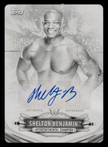 Shelton Benjamin 2019 Topps WWE SmackDown Championship Auto Printing Plate 1/1 - Picture 1 of 2