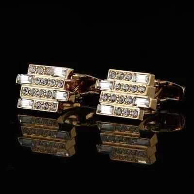 Gemelos clásicos de diamantes de imitación de joyería vintage para hombre 1 par de eslabones de camisa Foto 1 de 4