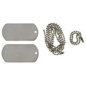 US Erkennungsmarke Edelstahl Kette Dog Tag Hundemarke silber Army Anhänger - Bild 1 von 1