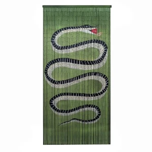 Bamboo Beaded Curtain Hand Painted-Snake - Picture 1 of 2