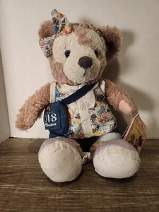 Vintage Disney Parks Shellie May Tan 14" orsacchiotto peluche 2018 borsa denim con etichette - Foto 1 di 14