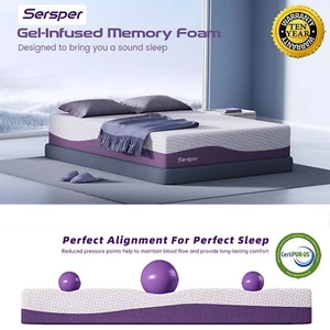 10 Inch Twin Mattress Bamboo Charcoal Cooling Gel Memory Foam Mattress In A Box - Picture 1 of 20