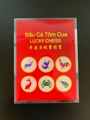 TET & Lunar New Year Bau Ca Tom Cua Board Game Lucky Chess W/ Dice Shaker - Image 1 of 4