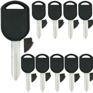 Lot10 Uncut Ignition Chip Key Transponder Shell for Ford Flex Taurus Expedition - Foto 1 di 4