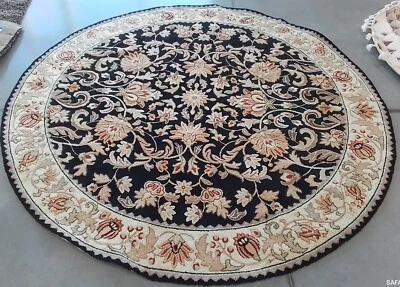 BLACK / IVORY 8'-0" x 8'-0" Flaw in Rug, Reduced Price 1172771193 EZC101B-8R - Image 1 of 4