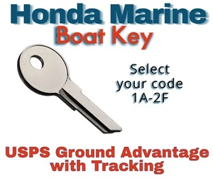 Honda Keys Outboard Marine Boat Key Cut to your Code 1A-2F - Bild 1 von 2