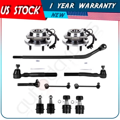 12pc Front Tie Rod Ends Sway Bars Wheel Hub Bearings For 2007-2016 Jeep Wrangler - Image 1 of 4