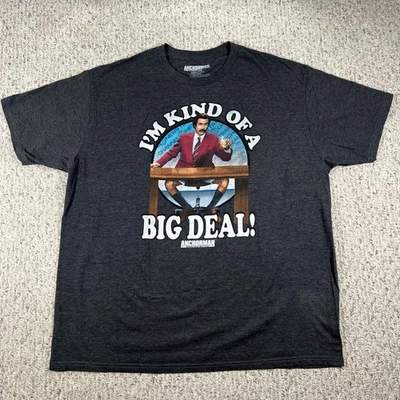 Camiseta Anchorman Legend of Ron Burgundy I'm Kind of a Big Deal filme cinza GG - Imagem 1 de 4