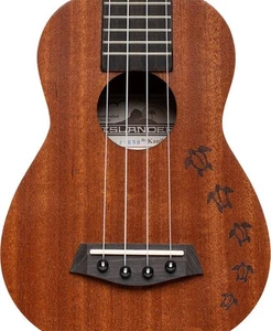 Traditional soprano ukulele with top and Honu turtle engraving - Picture 1 of 6